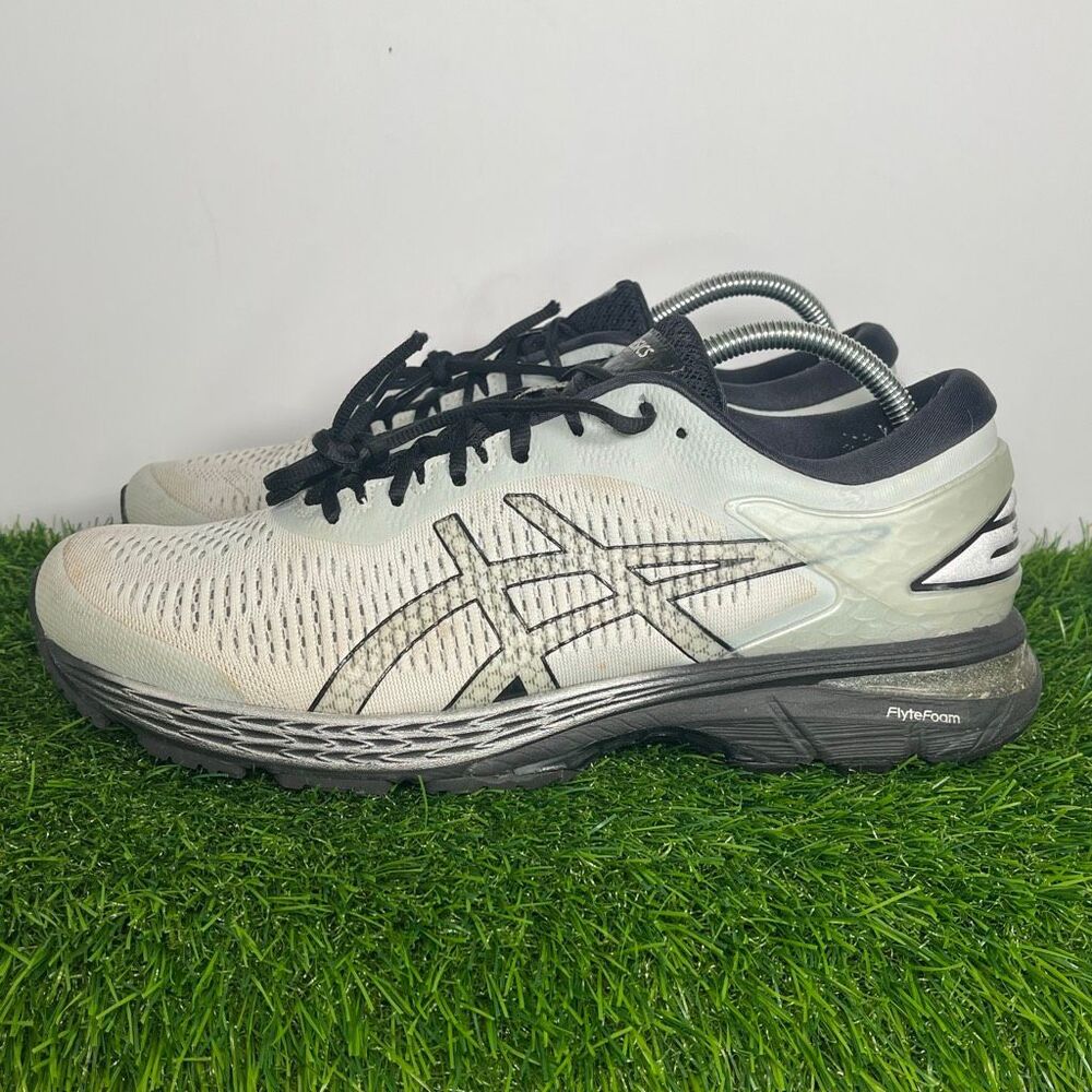ASICS Gel Kayano 25 Men’s Running Shoes White Black FlyteFoam Size 11